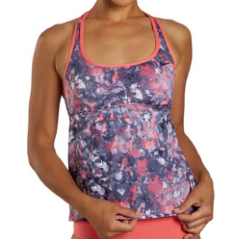 Nike Women's Swim Top - Pink and Gray